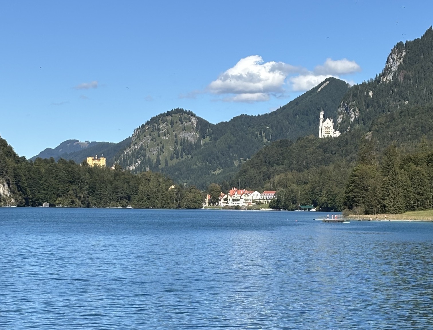 View of Neuschwanstein and the surrounding mountains