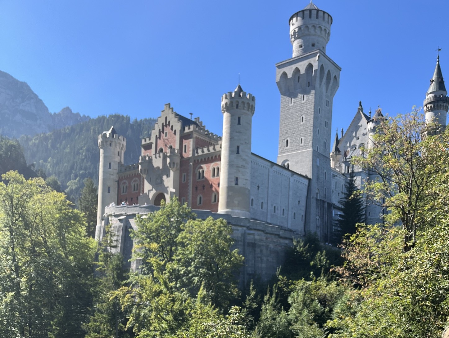 Neuschwanstein Castle in the Bavarian countryside
